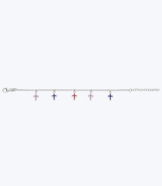 Baby Enamel Multi-colour Cross Bracelet - LMSB 031
