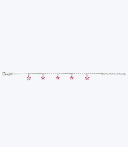 Baby Enamel Flower Charm Bracelet - LMSB 033