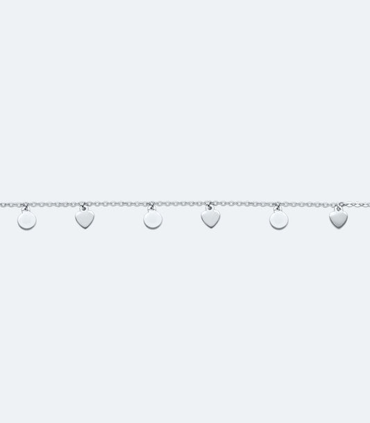 Silver Hearts Bracelet - SKBR 008