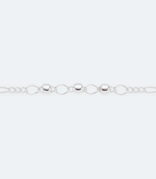 Sterling Silver Anklet With Triple Stationed Balls - SSAK 007