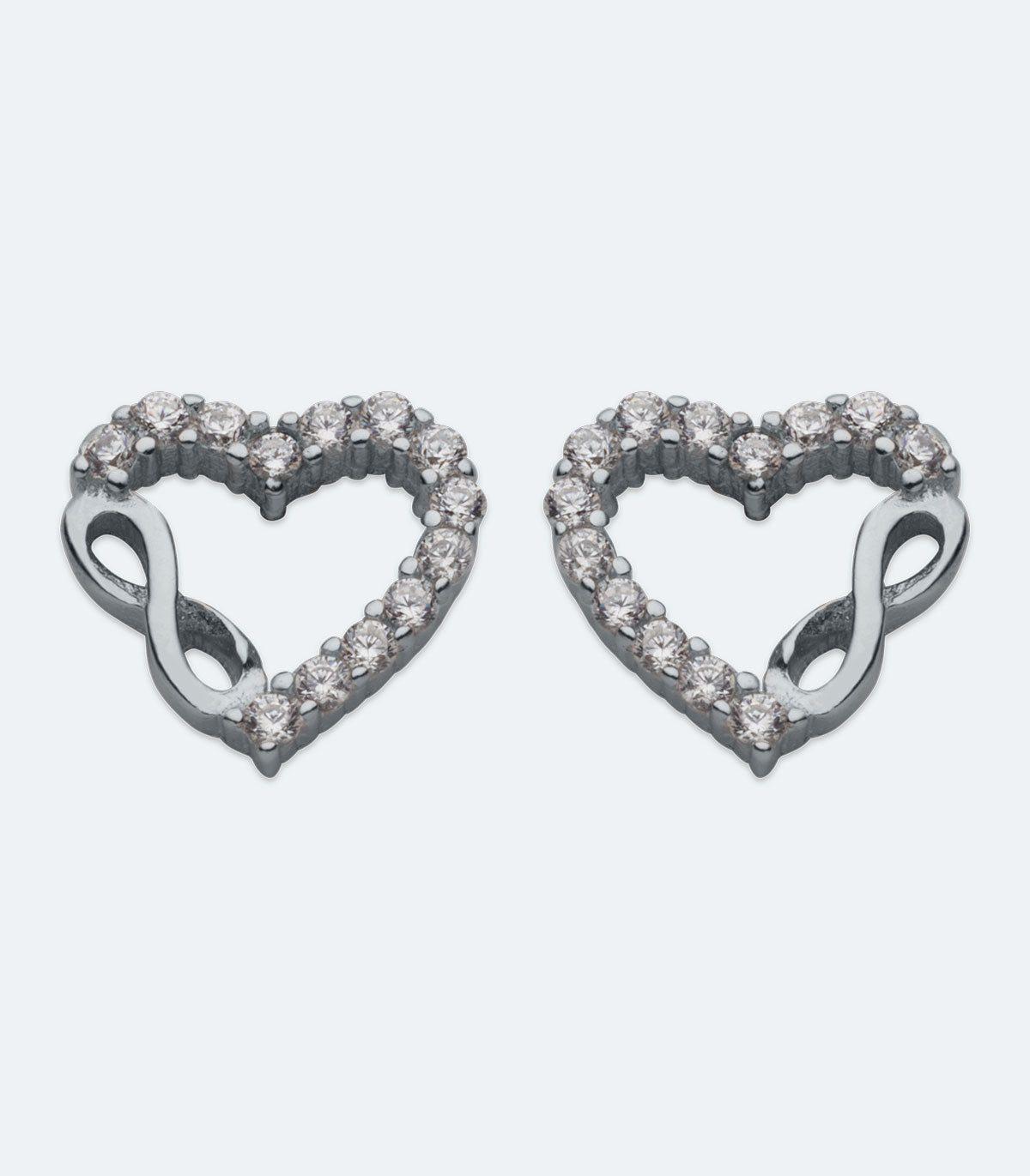 Open CZ Heart with Infinity Earrings - SSER 392