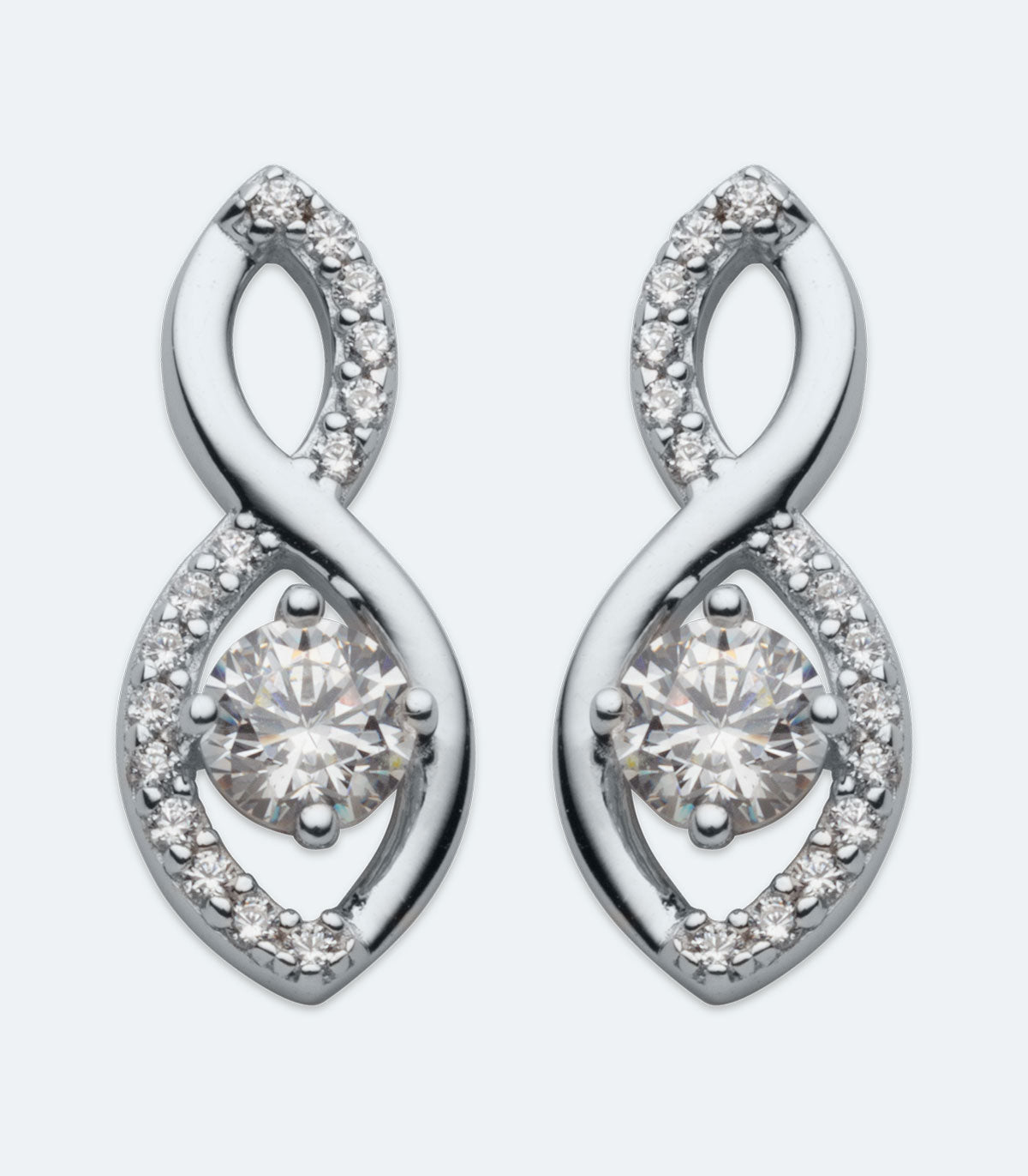 Infinity CZ Middle Stone Earrings - SSER 428