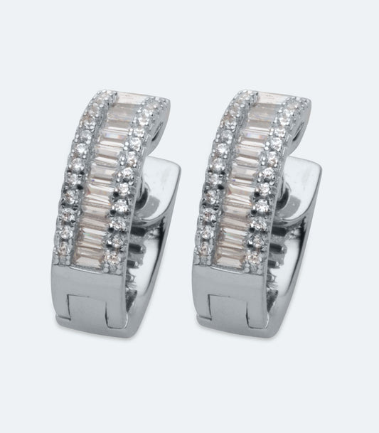 CZ Huggie Earrings - SSER 441