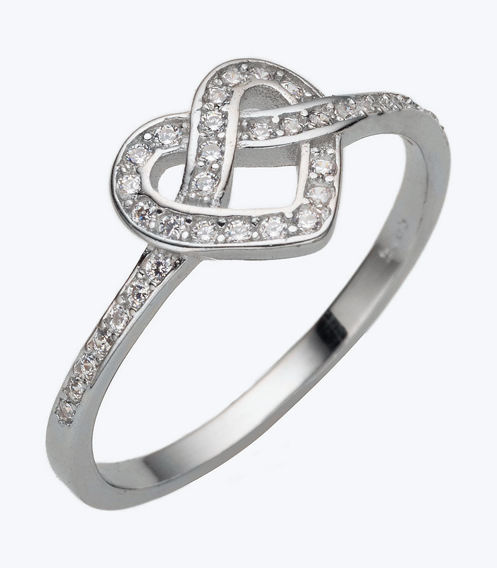 Fancy CZ Infinity Heart Ladies Ring - SSRG 394