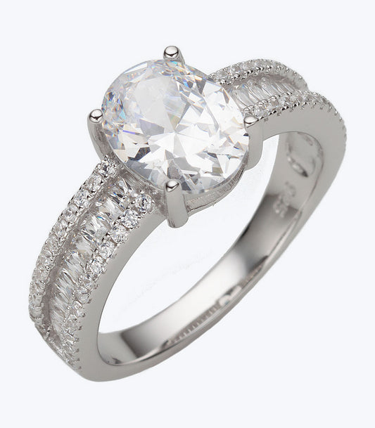 Solitaire Oval CZ Ladies Ring - SSRG 418