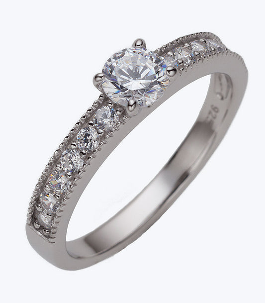 Solitaire with Eternity Band CZ Ladies Ring - SSRG 424