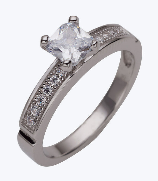 Solitaire with Eternity Band CZ Ladies Ring - SSRG 429