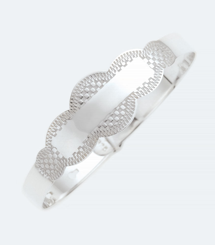 Engraved Silver Baby Bangle