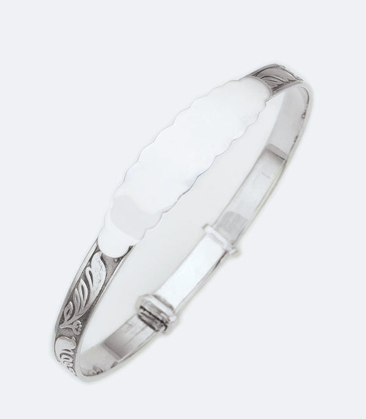 Sterling Silver Baby Engraved Bracelet