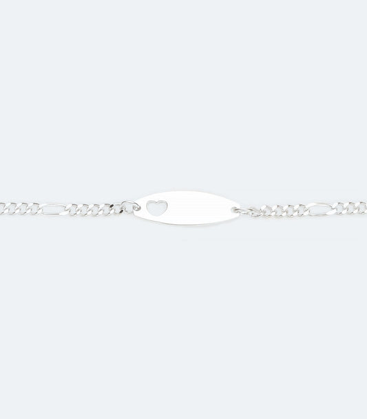 ID Bracelet with Heart Cut Out