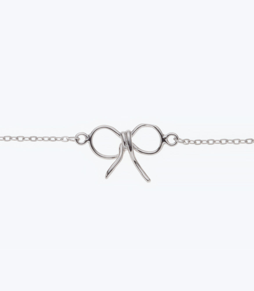 Silver Anklet Bow  - 23cm