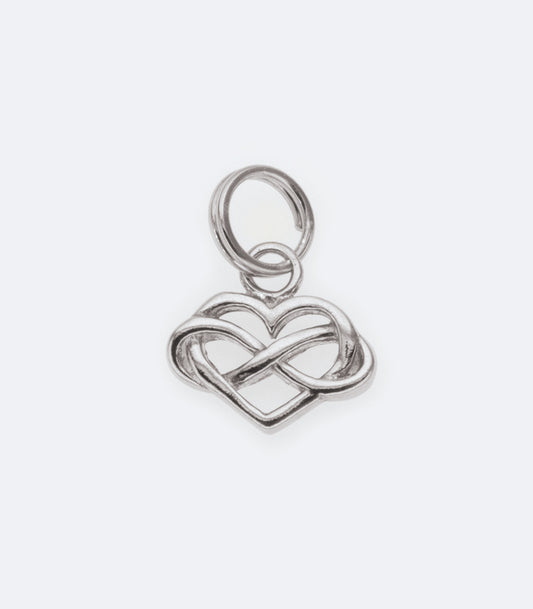 Heart Rhodium Charm With Infinity Clasp