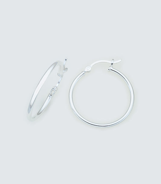 Round 024 - 20mm Sterling Silver Hoops