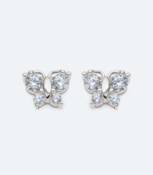 Butterfly Shaped 133 Stud Earrings With Cubic Zirconia