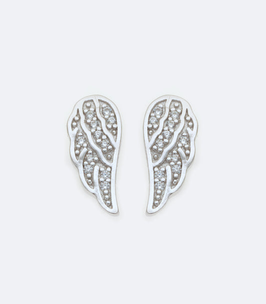 Wing 244 Sterling Silver Earrings With Cubic Zirconia