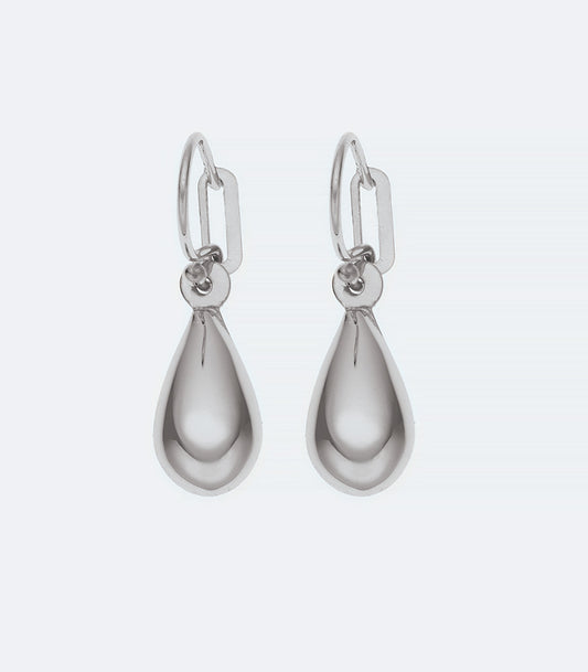Plain Drop Silver Earrings - 361