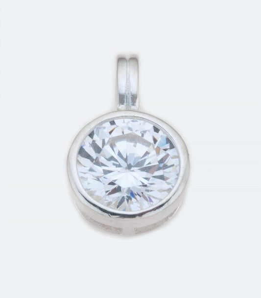 Round 8mm Sterling Silver Pendant