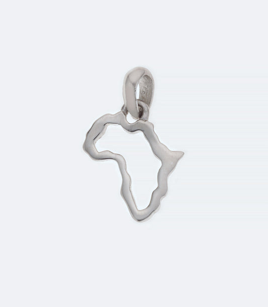 Map Of Africa Sterling Silver Pendant Small - 240