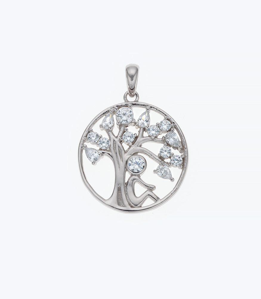 Tree of Life CZ Silver Pendant - SSPD 269