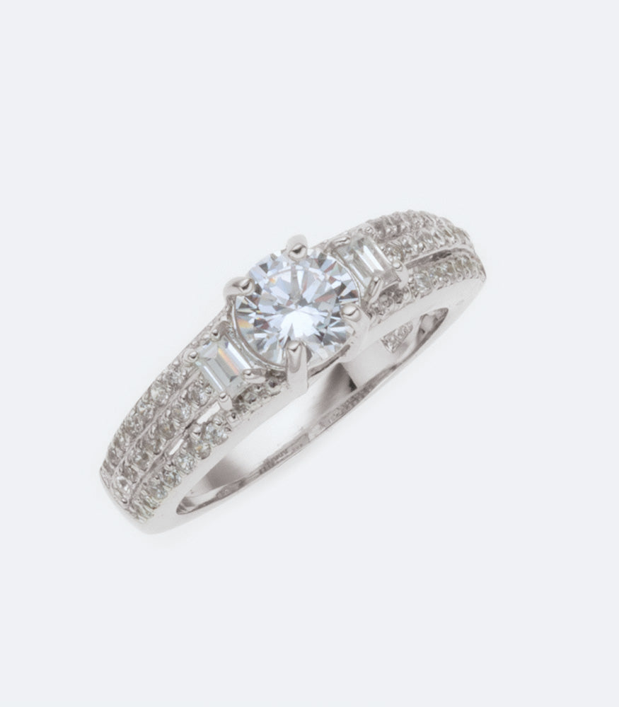 Cubic Zirconia Sterling Silver Ring - SSRG 081