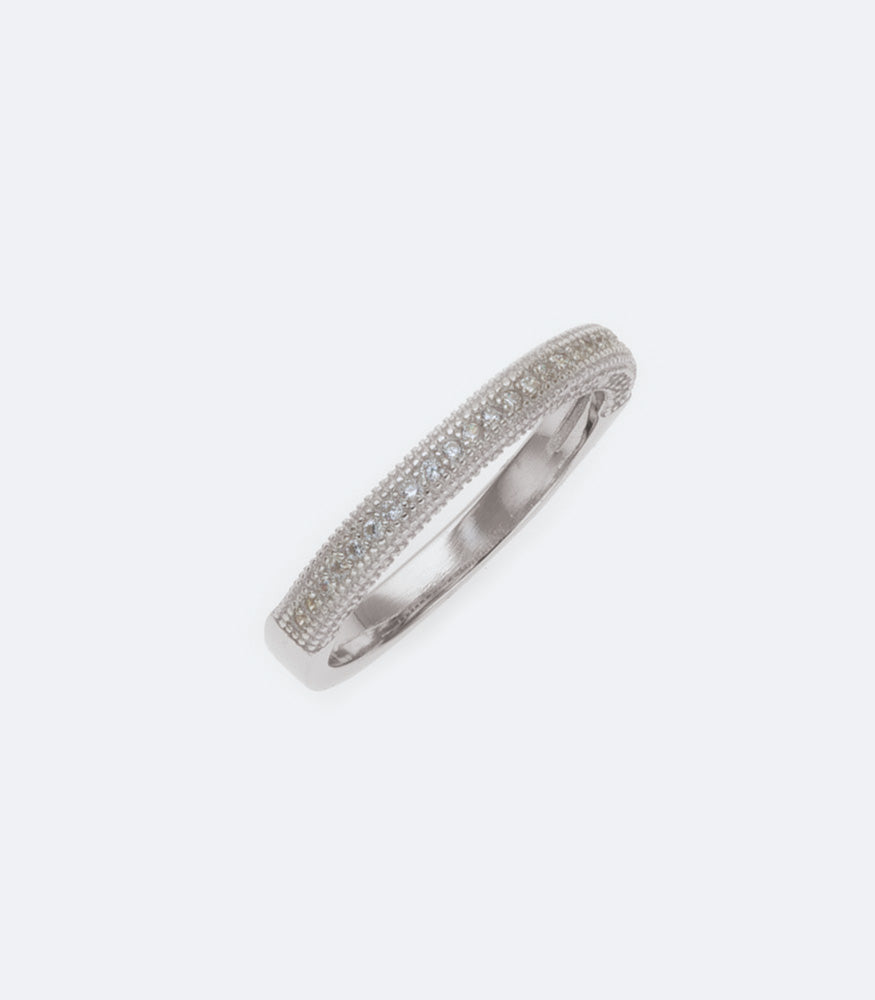 CZ Micro Setting Silver Eternity Ring - SSRG 169