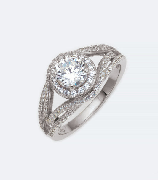 CZ Dress Silver Ring - 366