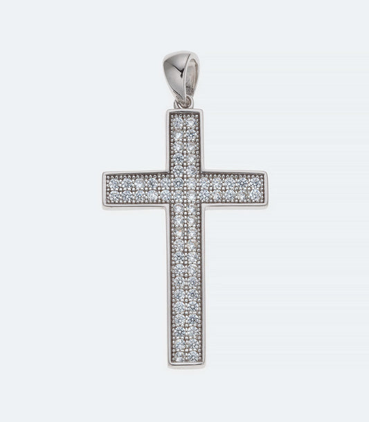 Cross 099 Sterling Silver Pendant With Cubic Zirconia