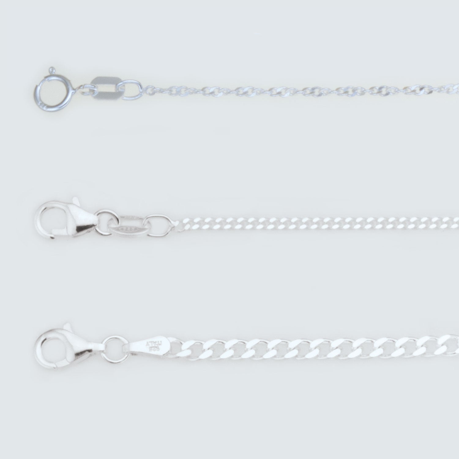 Sterling Silver Curb Chains