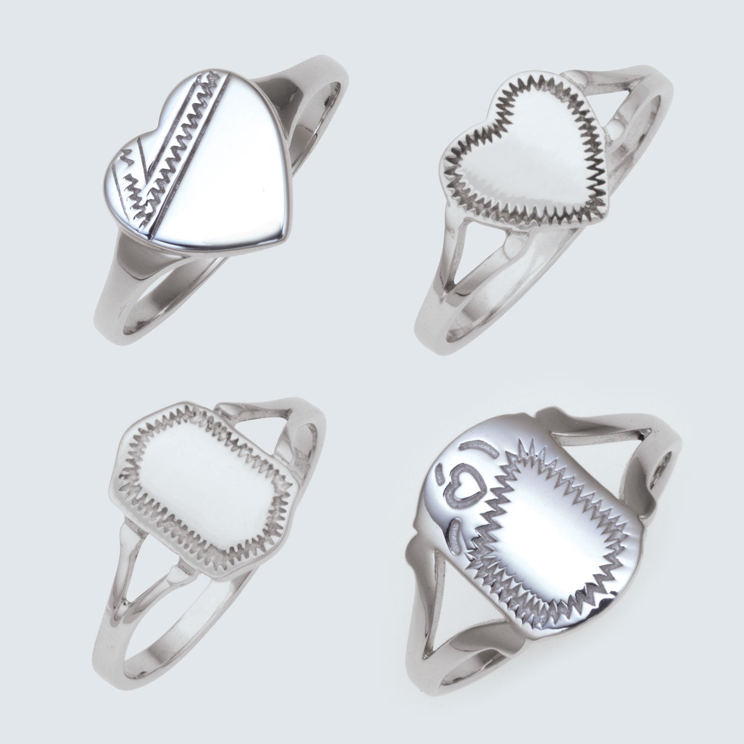 Sterling Silver Ladies Signet Rings