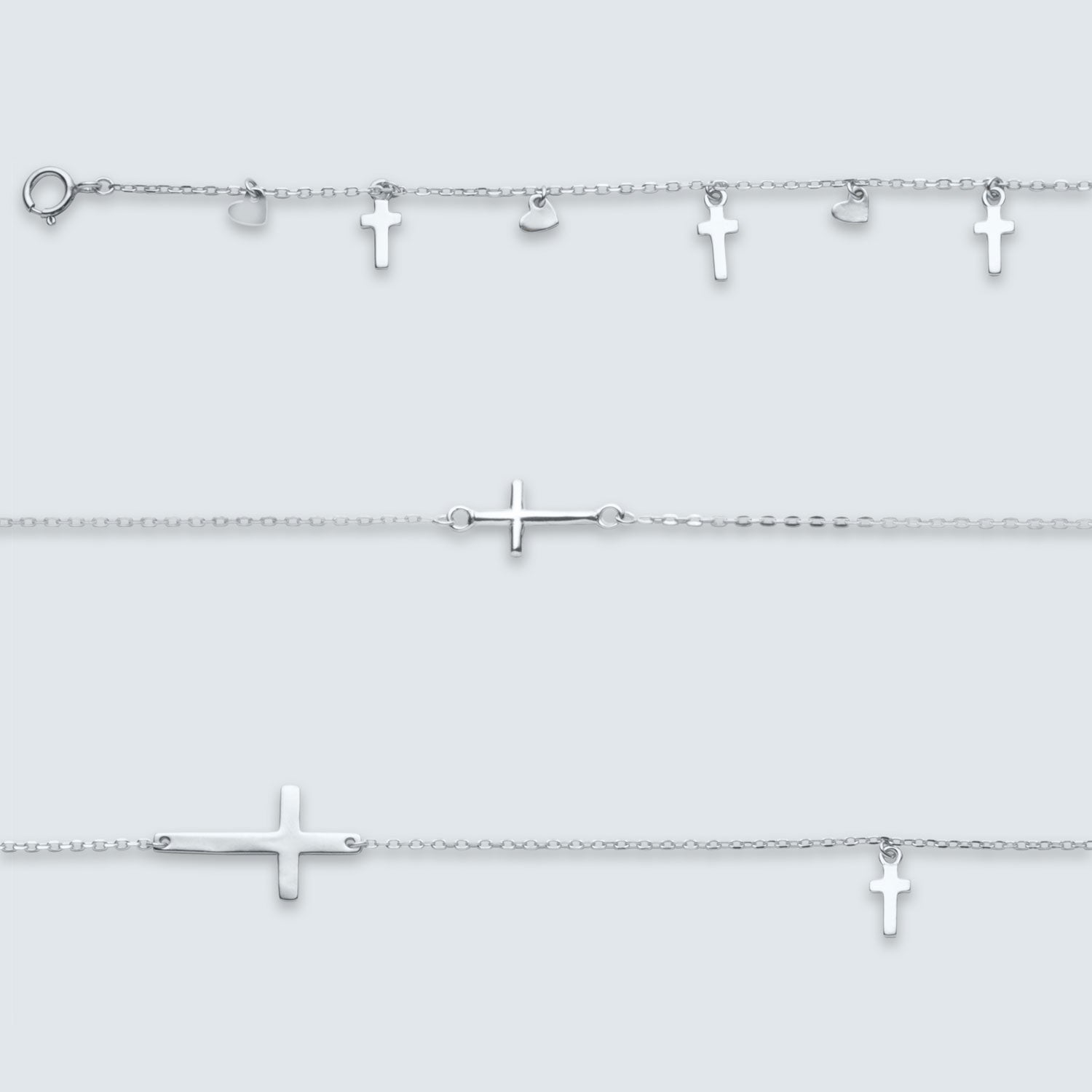 Sterling Silver Cross Bracelets