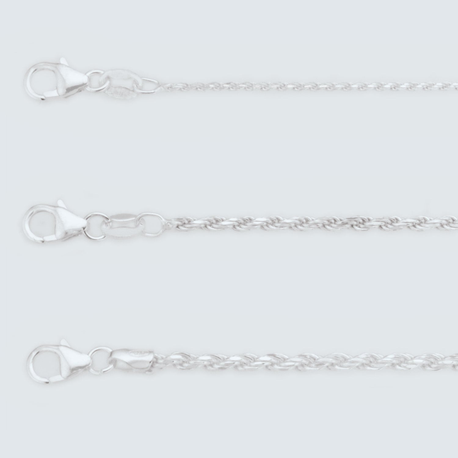 Sterling Silver Rope Chains and Bracelets