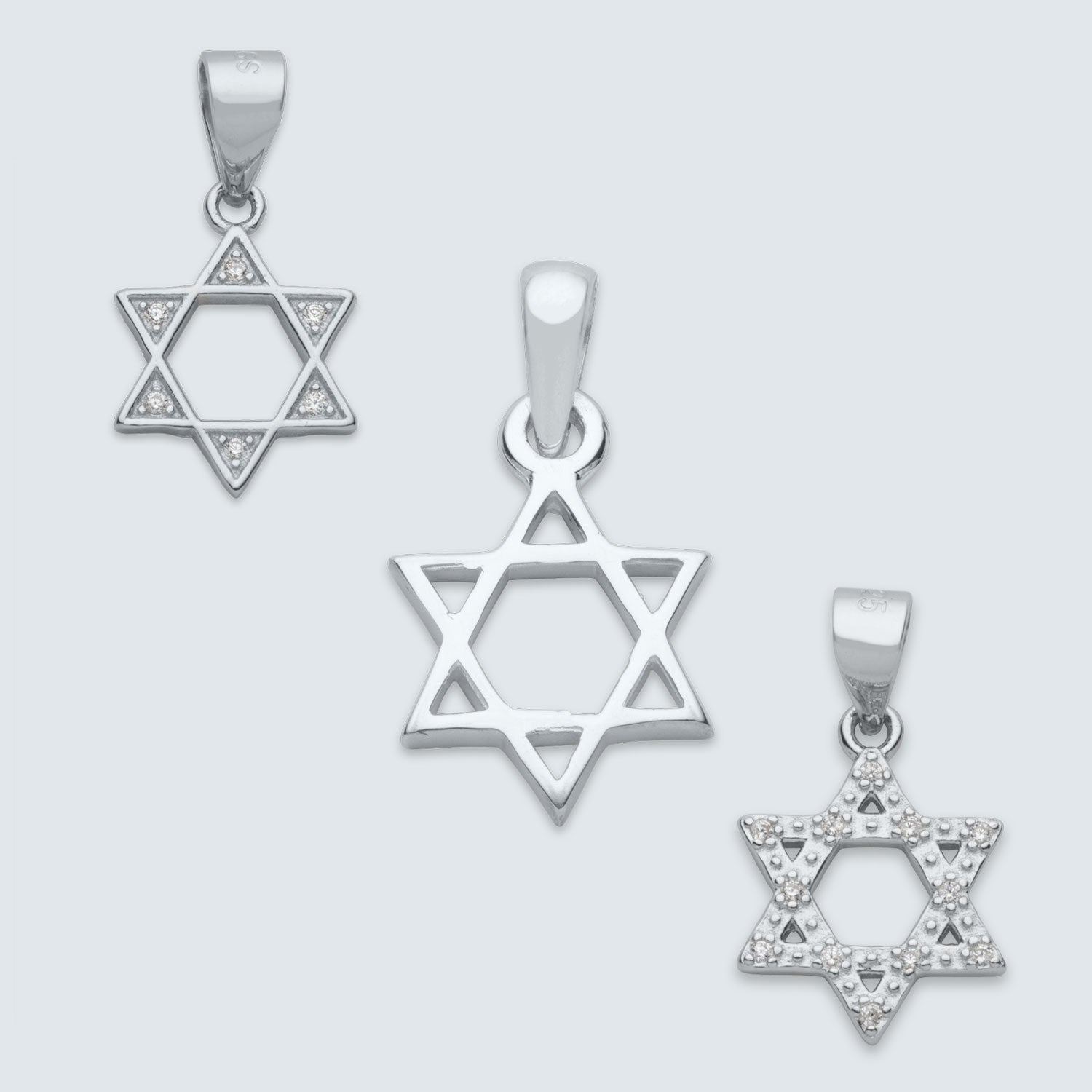 Sterling Silver Star of David Pendants