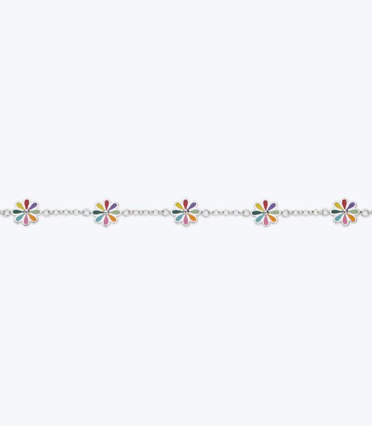 Baby Enamel Multi-colour Flower Bracelet - LMSB 030