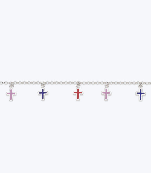 Baby Enamel Multi-colour Cross Bracelet - LMSB 031