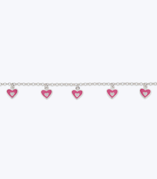 Baby Enamel Heart Charm Bracelet - LMSB 032