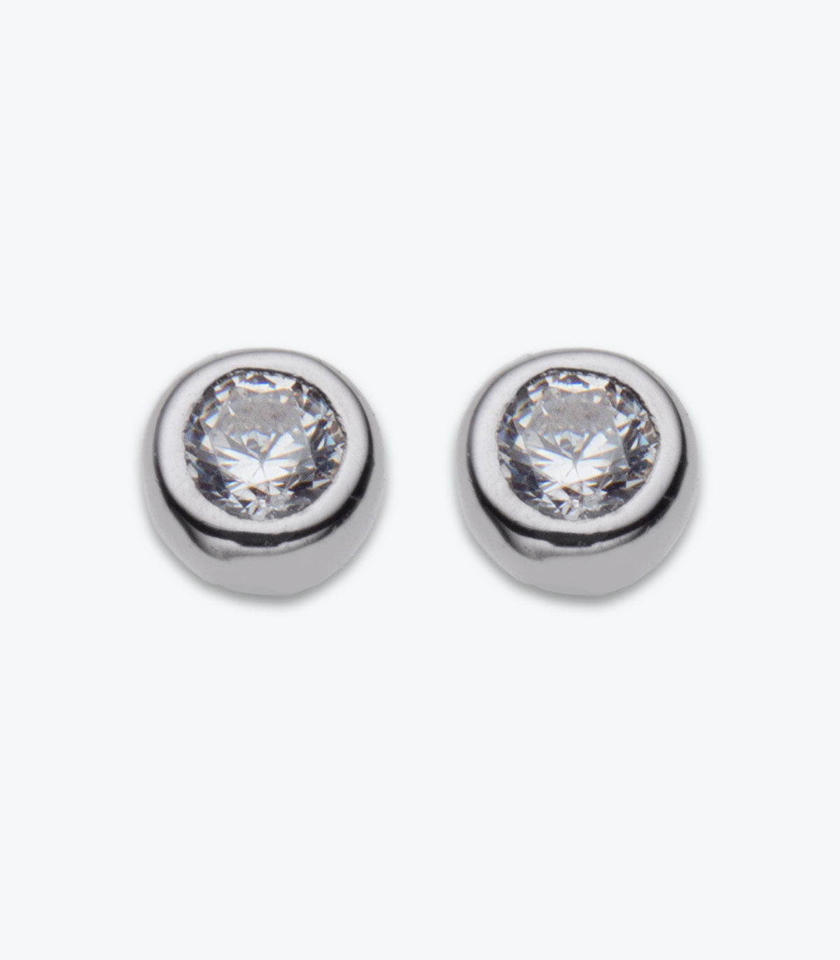 3mm Cubic Zirconia Tube Stud Earrings - LMSE 014