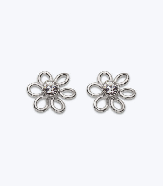 Cubic Zirconia Flower Stud Earrings - LMSE 030