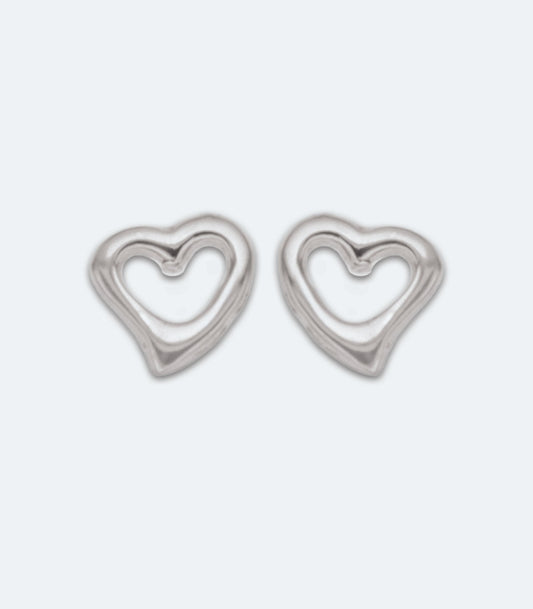 Small Plain Open Heart Earrings - LMSE 051