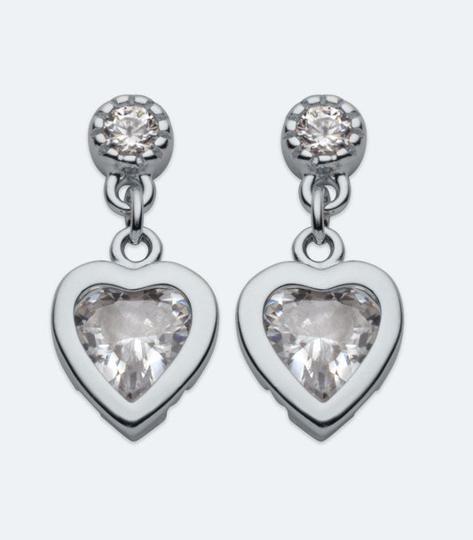 Small Drop Heart Earrings - SKER 019