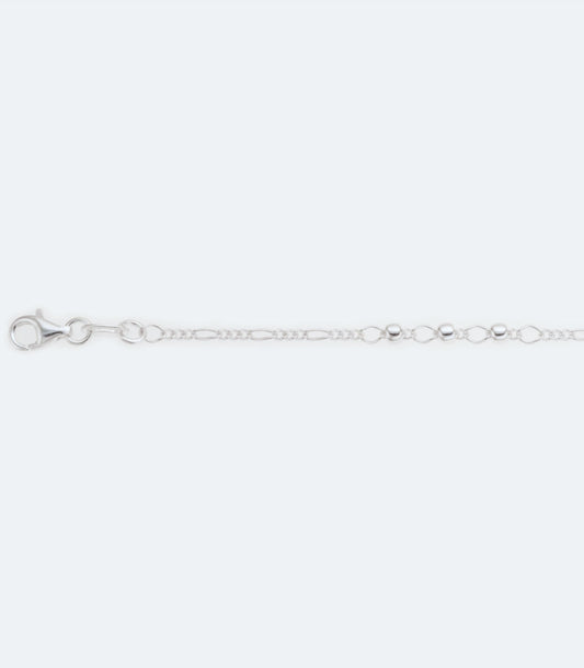 Sterling Silver Anklet With Triple Stationed Balls - SSAK 007