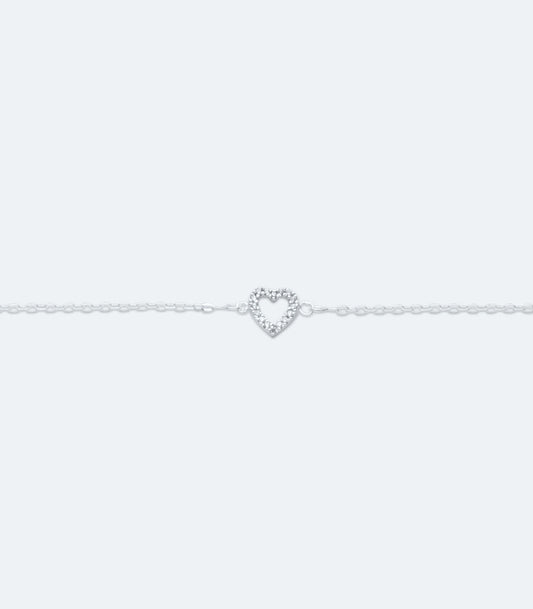 Cubic Zirconia Heart Anklet - SSAK 125