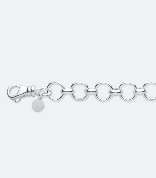 Fancy Round Wide Link Bracelet - SSBR 258