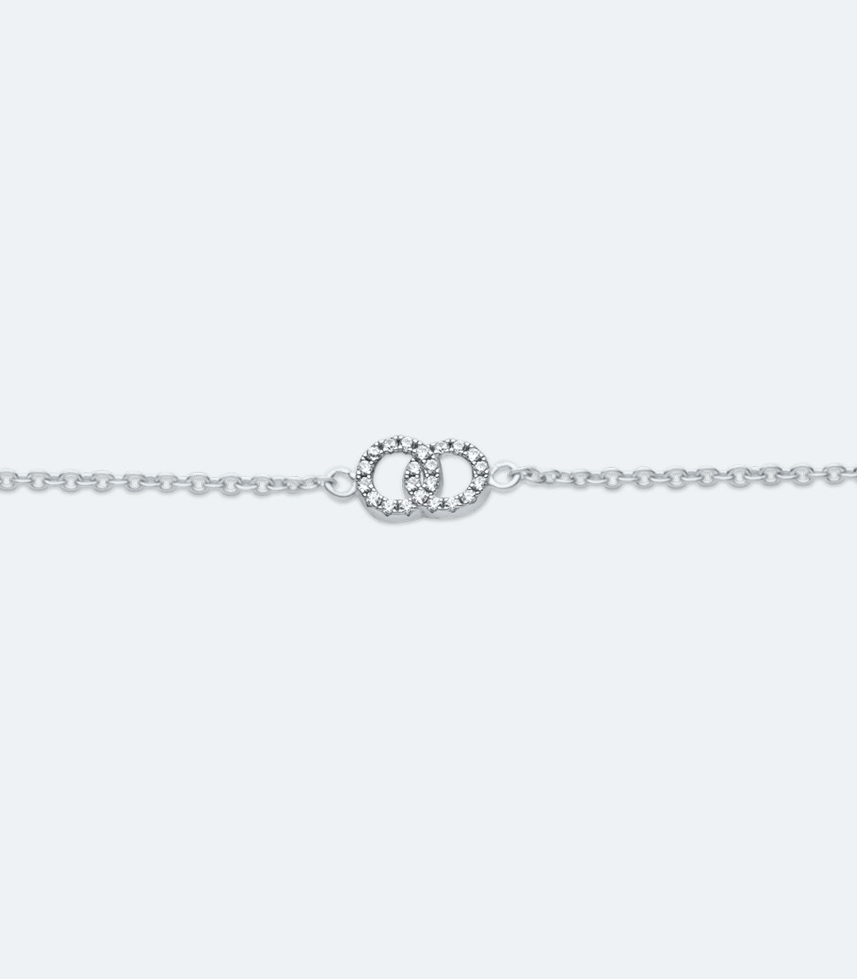 Double Cubic Zirconia Circle Bracelet - SSBR 273