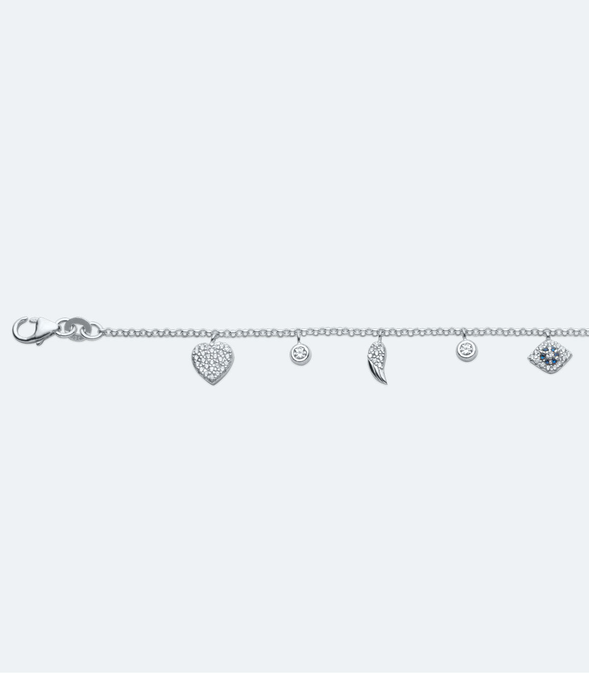 Multi Cubic Zirconia Charm Bracelet - SSBR 279