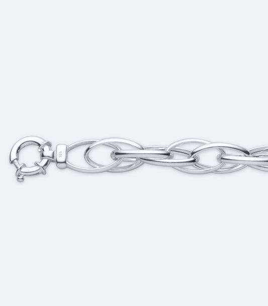 Fancy Multi Oval Link Bracelet - SSBR 284