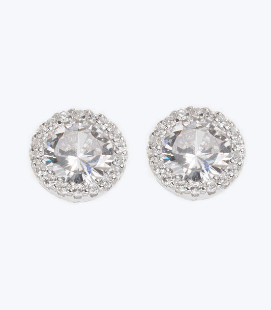 Round 8mm CZ Stud Earrings - SSER 286