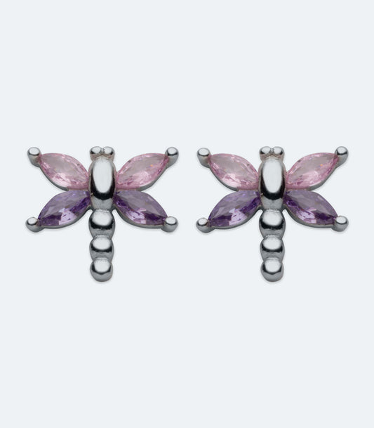 Dragonfly Pink CZ Earrings - SSER 292