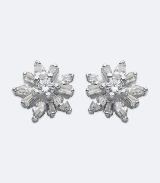 CZ Flower Earrings - SSER 394