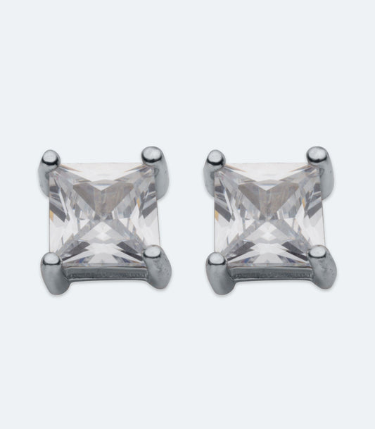 Clear Square CZ Earrings - SSER 397
