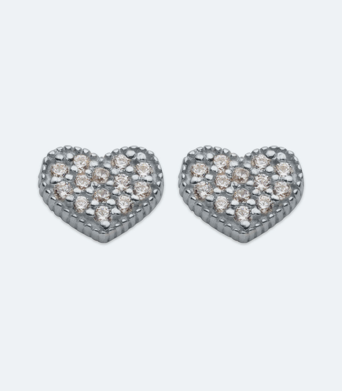 CZ Heart Earrings - SSER 412